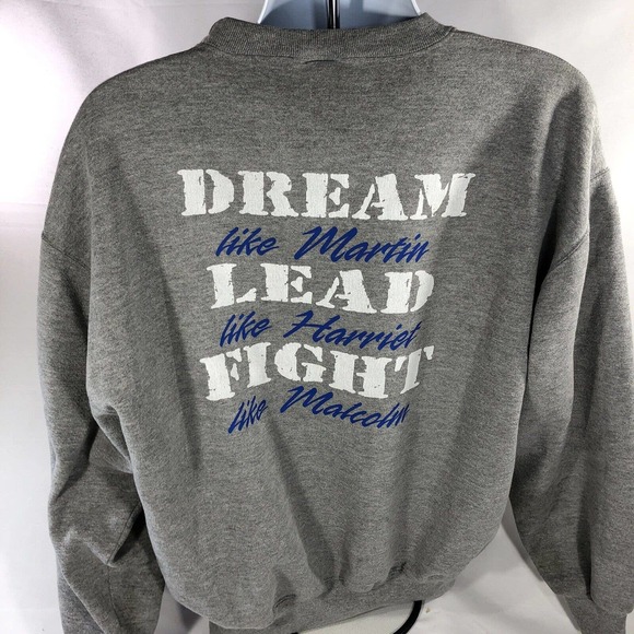 VTG MARTIN LUTHER KING JR SWEATSHIRT ADULT XL DOUBLE SIDED GRAY DISCOLORED - Picture 6 of 15